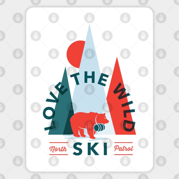 Love The Wild, North Ski Patrol: Colorful Geometric Nature Design Magnet by The Whiskey Ginger